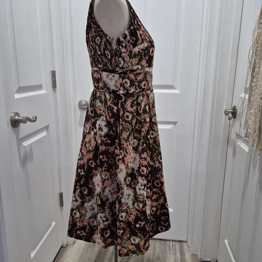 Calvin Klein Multi Color Floral Dress Side Zipper Pockets Fully Lined Size 8 - Picture 3 of 12
